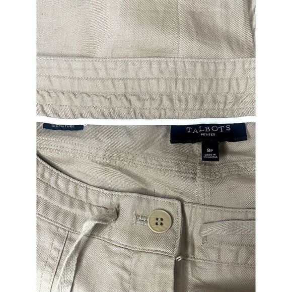 Talbots Petite Signature Beige Linen Capri Pant Sz: 8P - Picture 4 of 4